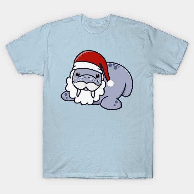 Santa Walrus T-Shirt by Octopus Cafe